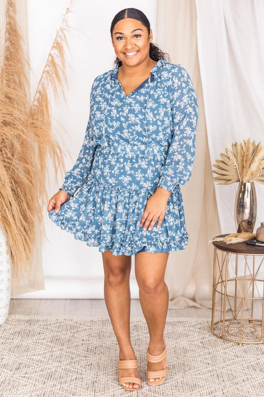 Isn't It Ironic Blue Floral Dress
