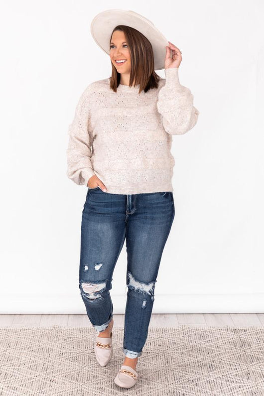 Highway Freedom Oatmeal Stripe Sweater
