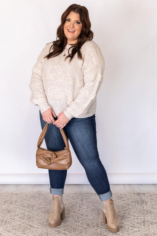 Highway Freedom Oatmeal Stripe Sweater