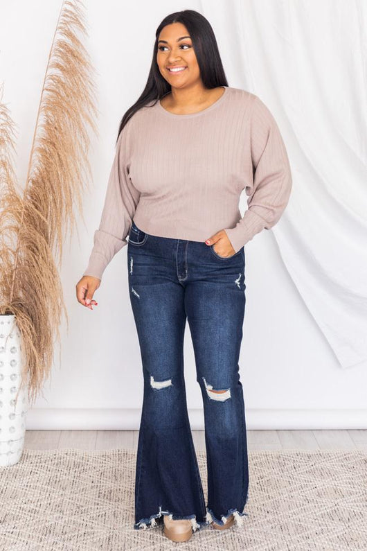 Loving Side Mauve Balloon Sleeve Sweater