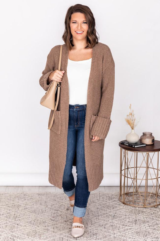 Heartbroken Love Brown Duster Cardigan