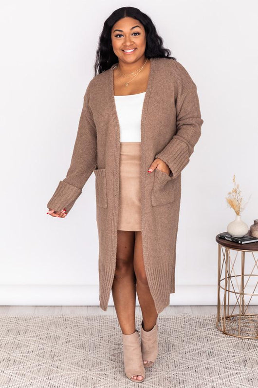 Heartbroken Love Brown Duster Cardigan