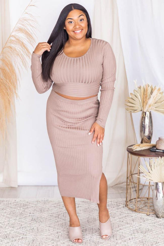 Escape The Night Mocha Ribbed Blouse