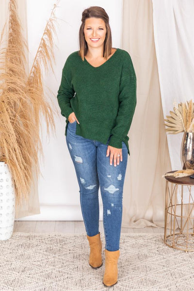 Lost In My Memories Green Sweater