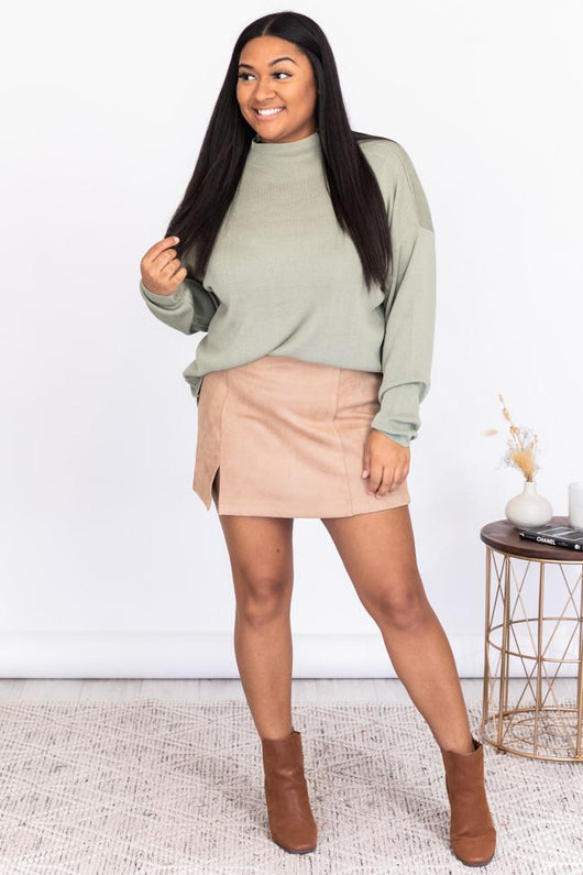 Least Concerned Turtleneck Sage Sweater