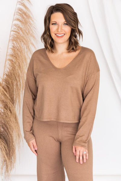 Future Goals Mocha Lightweight Sweater