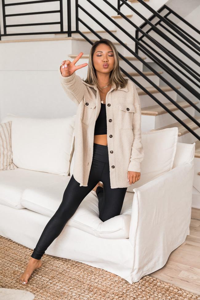Wonderful Soul Beige Sherpa Shacket