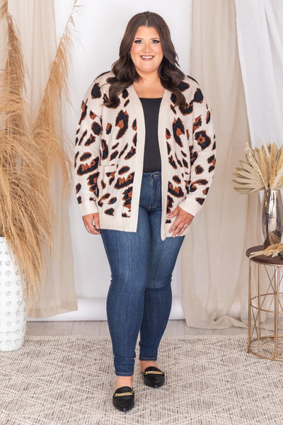Honest With You Brown Animal Print Cardigan