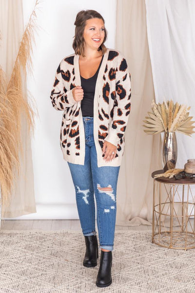 Honest With You Brown Animal Print Cardigan