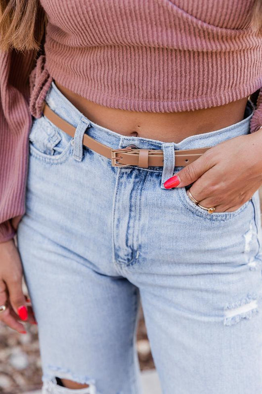 Overnight Trip Skinny Camel Belt