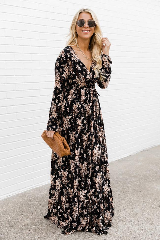 Soundtrack Of Us Black Floral Maxi Dress