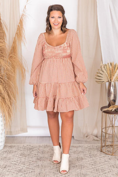Apple Picking Red Gingham Mini Dress