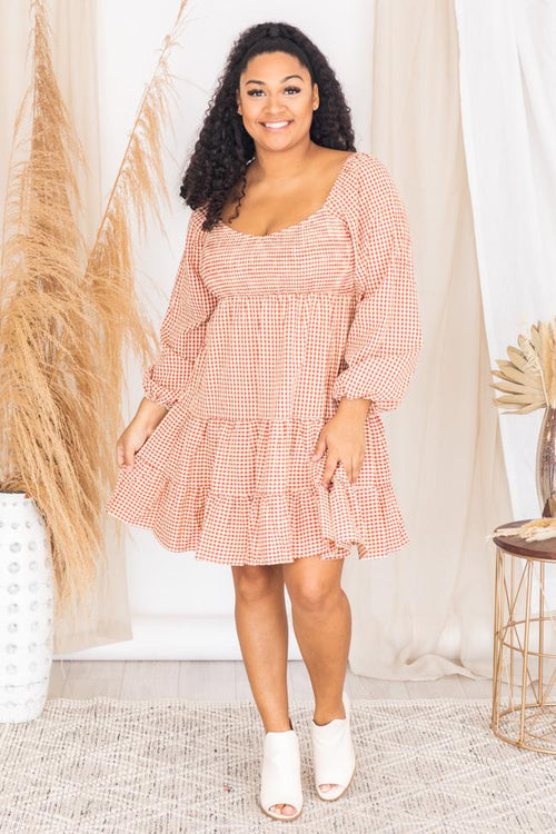 Apple Picking Red Gingham Mini Dress