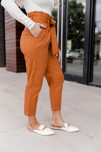 Let It Go Rust Paperbag Pants FINAL SALE