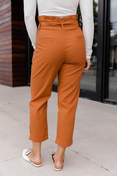Let It Go Rust Paperbag Pants FINAL SALE