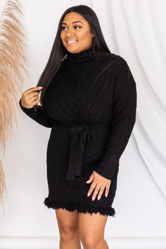 Dancing Till Dawn Black Sweater Dress
