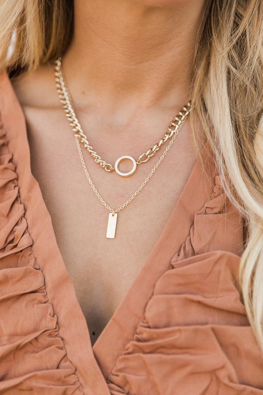 Notorious Reputation Two Piece Gold Chain Necklace