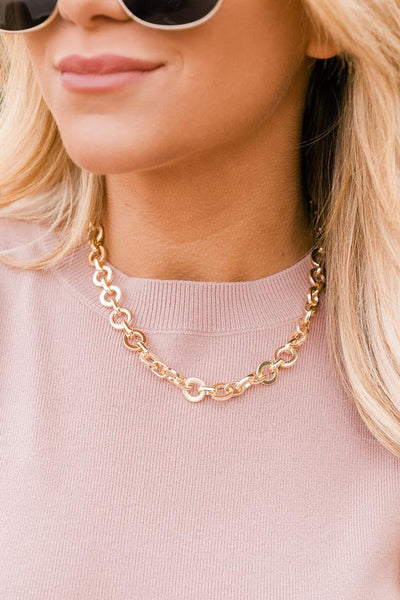 Won't Be Surprised Gold Link Necklace