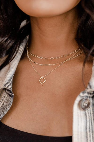 Fast Forward Gold Layered Necklace