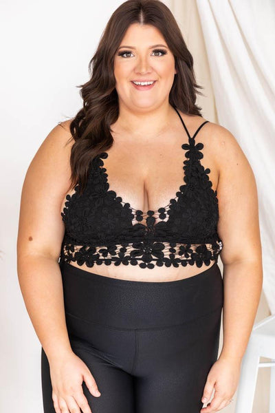 All The Romance Black Floral Lace Bralette