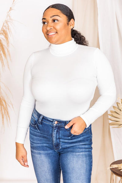 Wishful Heart White Turtleneck Bodysuit