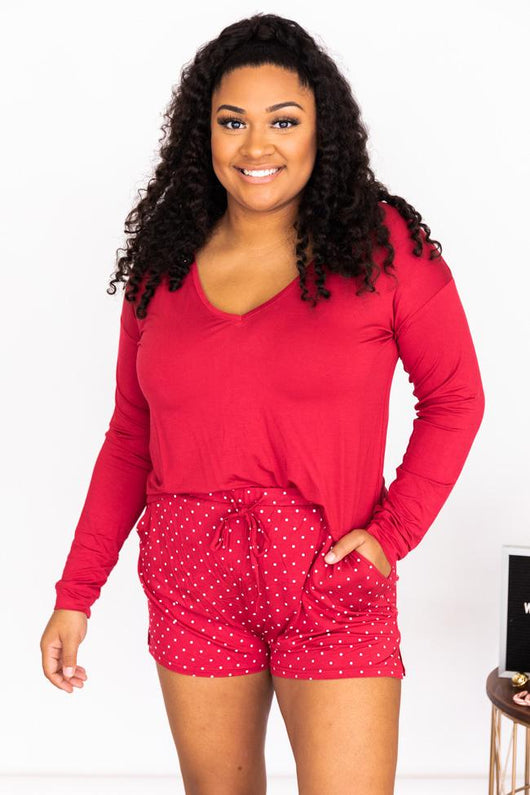Wishing On Tomorrow Red Polka Dot Pajama Shorts