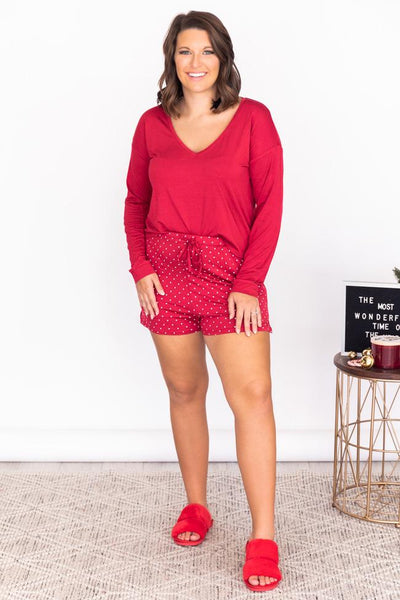 Wishing On Tomorrow Red Polka Dot Pajama Shorts