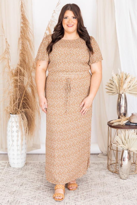In the Moment Beige Floral Maxi Skirt FINAL SALE