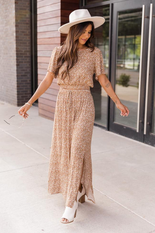 In the Moment Beige Floral Maxi Skirt FINAL SALE