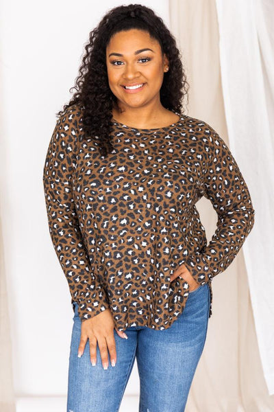 Favorite Memories Tan Leopard Pullover FINAL SALE