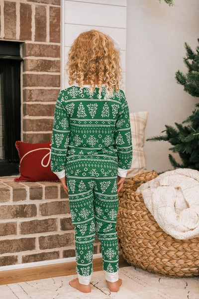 Right Timing Kid's Green Tree Printed Pajama Set