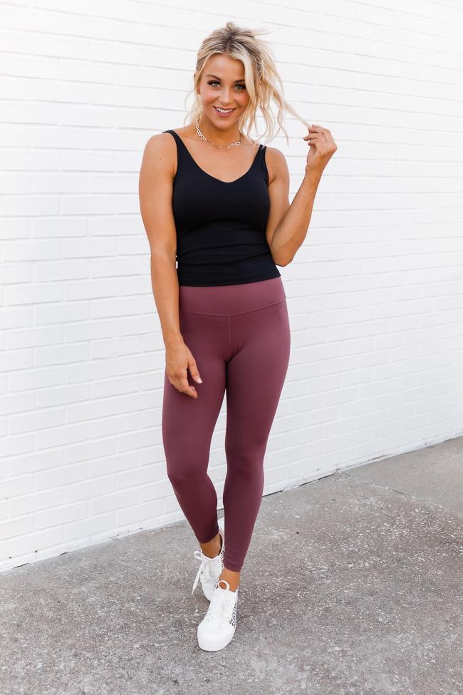 Chasing Reality Maroon High Waist Legging