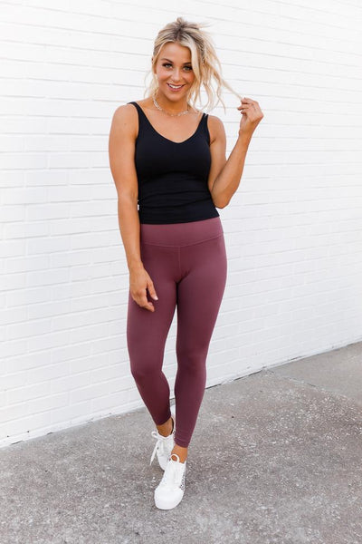 Chasing Reality Maroon High Waist Legging