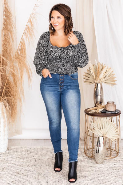 Last To Know Black Floral Blouse