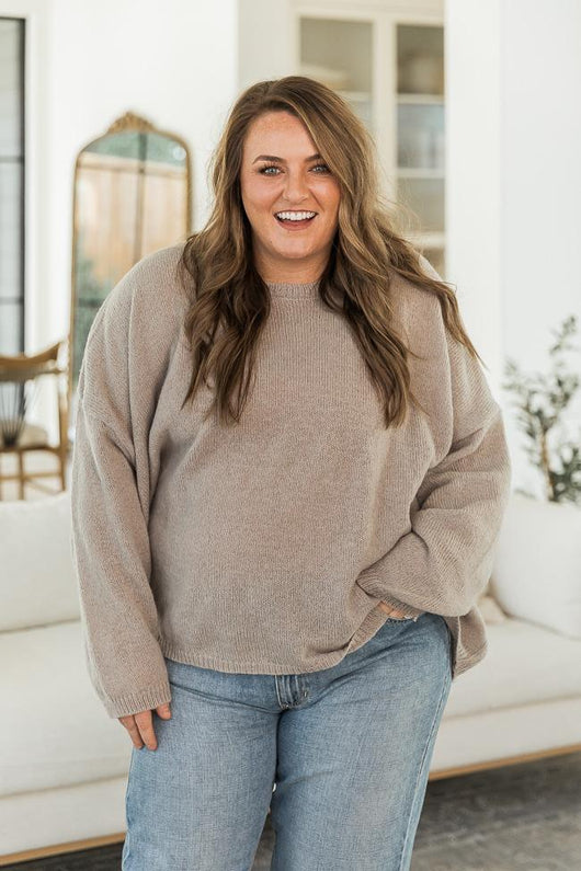 DARYL-ANN DENNER X PINK LILY Lisa Beige Lightweight Sweater