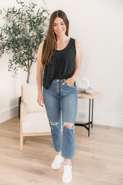 DARYL-ANN DENNER X PINK LILY Daryl Ann Distressed Light Denim Jeans