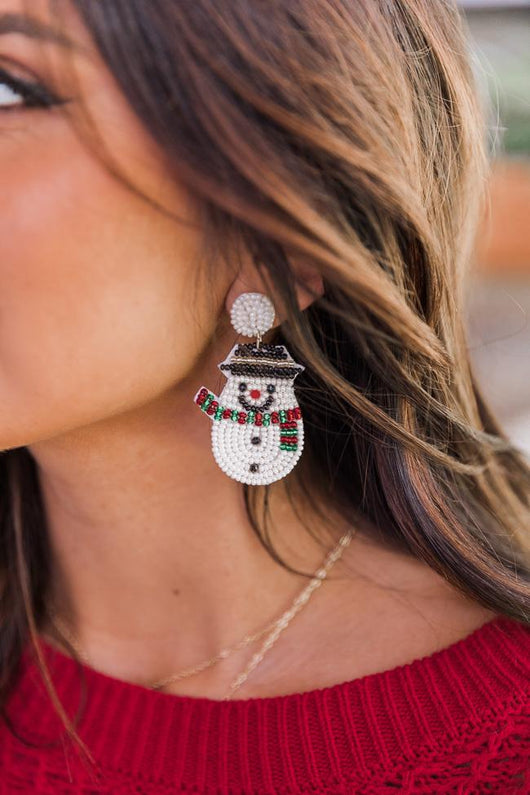 Today Begins Snowman Beaded Earrings