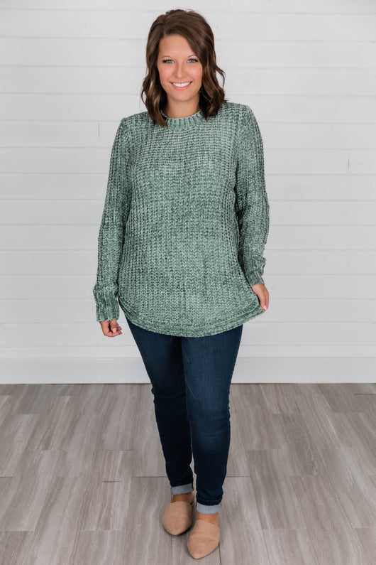 Faithful To My Heart Sage Sweater FINAL SALE
