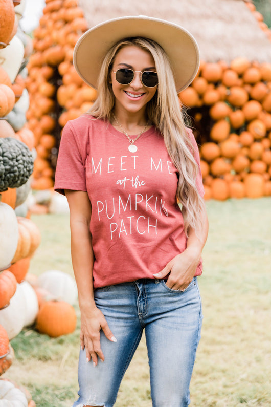 Meet Me At The Pumpkin Patch Rust Graphic Tee