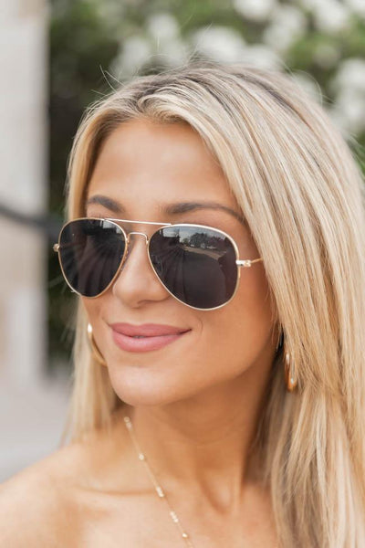 All Different Directions Black/Gold Sunglasses