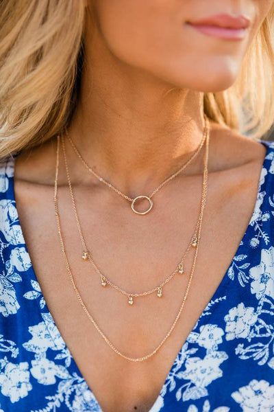 Listen To Me Multi Layered Gold Circle Necklace