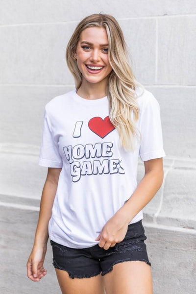 I Heart Home Games White Graphic Tee