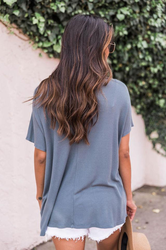 A Glorious Time Slate Blouse