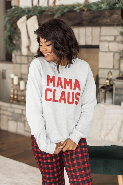 Mama Claus Graphic Ash Sweatshirt