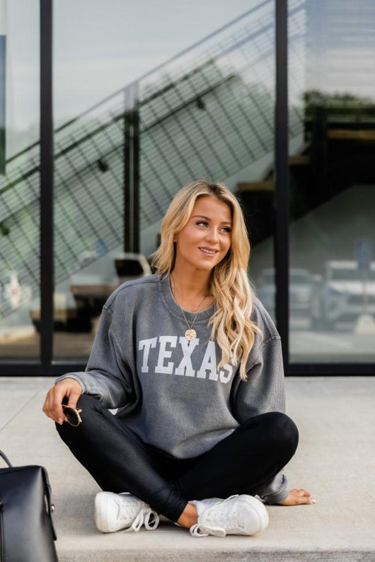 State Corded Graphic Charcoal Sweatshirt