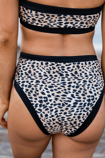 Catch The Ocean Leopard Print Brown Bikini Bottom