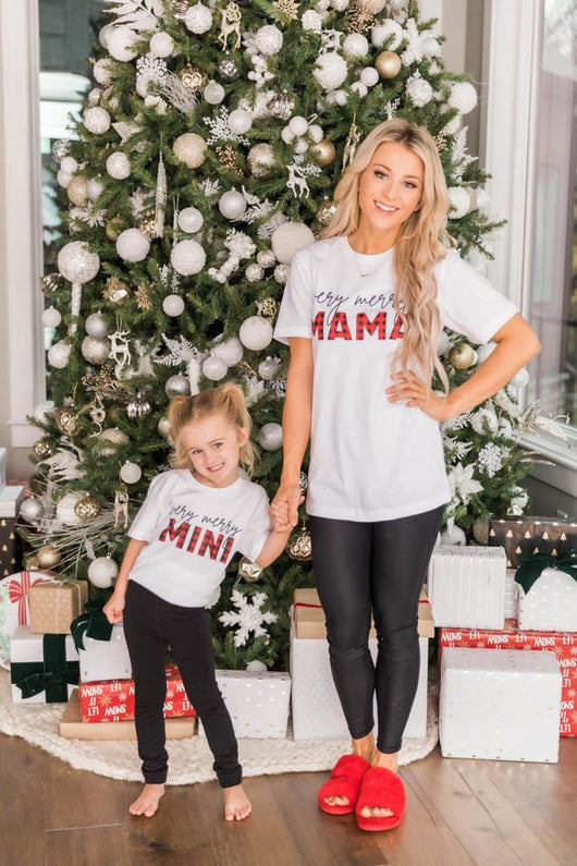 Very Merry Mama Graphic White Tee