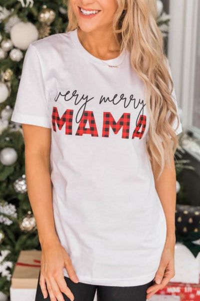 Very Merry Mama Graphic White Tee