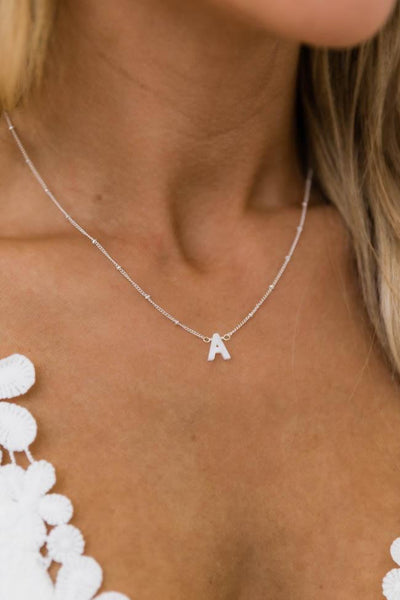 In Favor Of Love Silver Letter Necklace