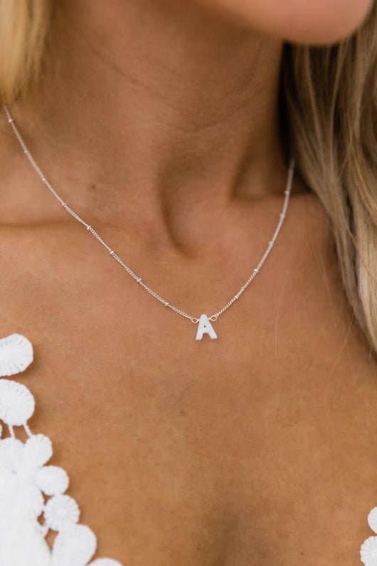 In Favor Of Love Silver Letter Necklace
